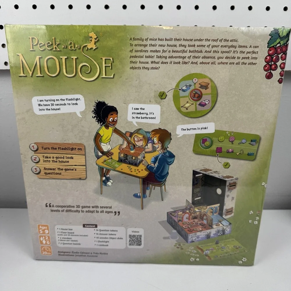 Gigamic Peek-a-Mouse Cooperative 3D Kids Board Game Ages‎ 5-9 France Animals New